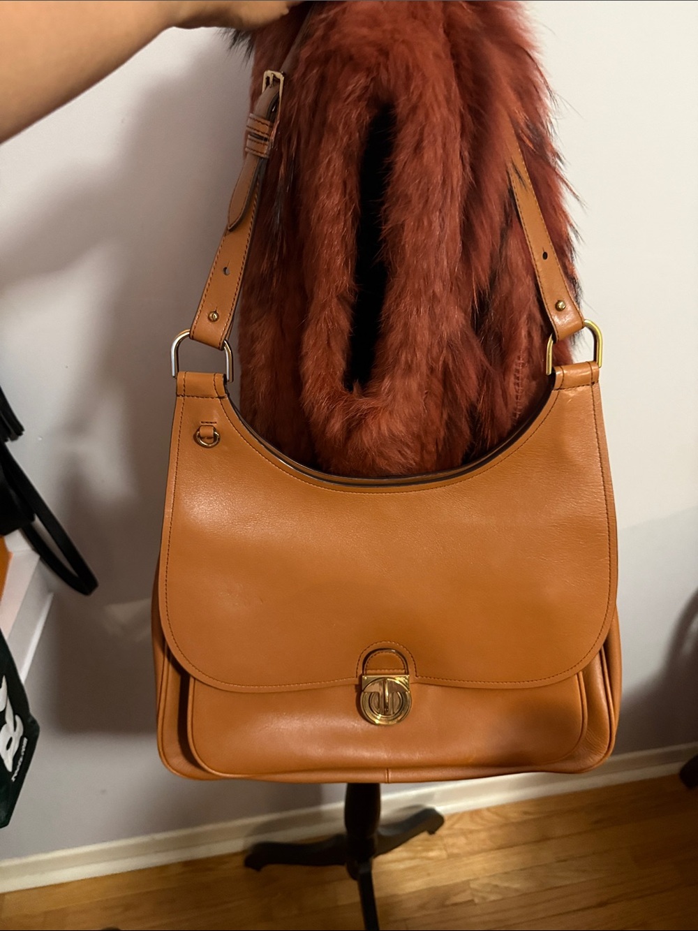 Authentic Tory Burch James  Leather Saddle Bag